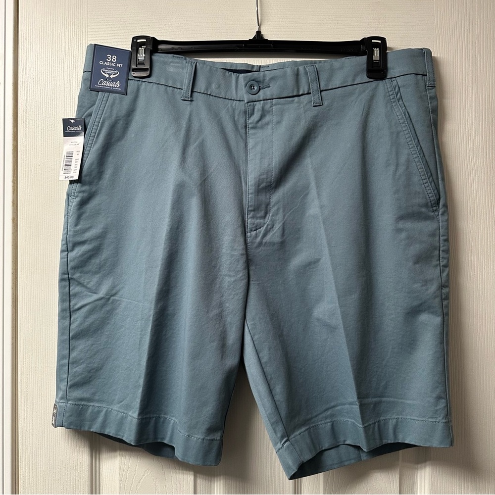 Casual Roundtree & Yorke Men's Classic Fit Shorts Vintage Blue Inseam 9" Size 38